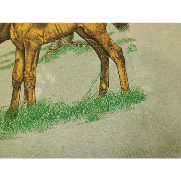 Vintage 90s 1994 Single Stitched Horse Art Nature T Shirt Womens Large L - Picture 4 of 8